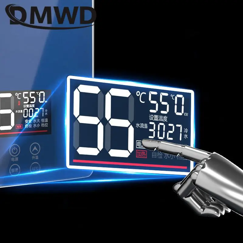 Dmwd-電動サーモスタット給湯器,リモコン,瞬間加熱,防水,タンクレス,シャワー,7000W