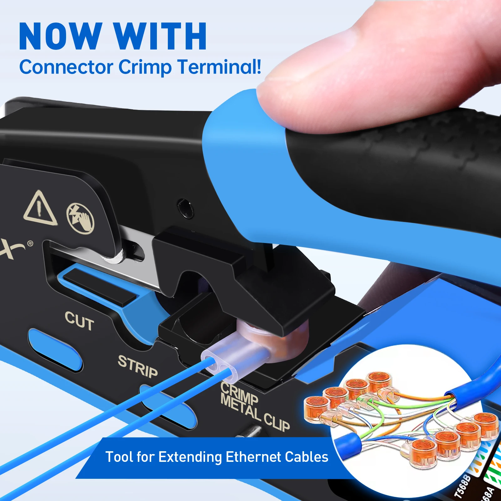 ZoeRax RJ45 Обжимной инструмент для сетевого разъема Cat7 Cat6a Cat6 Cat5e Обжимной инструмент Ethernet с функцией обжимной клеммы разъема