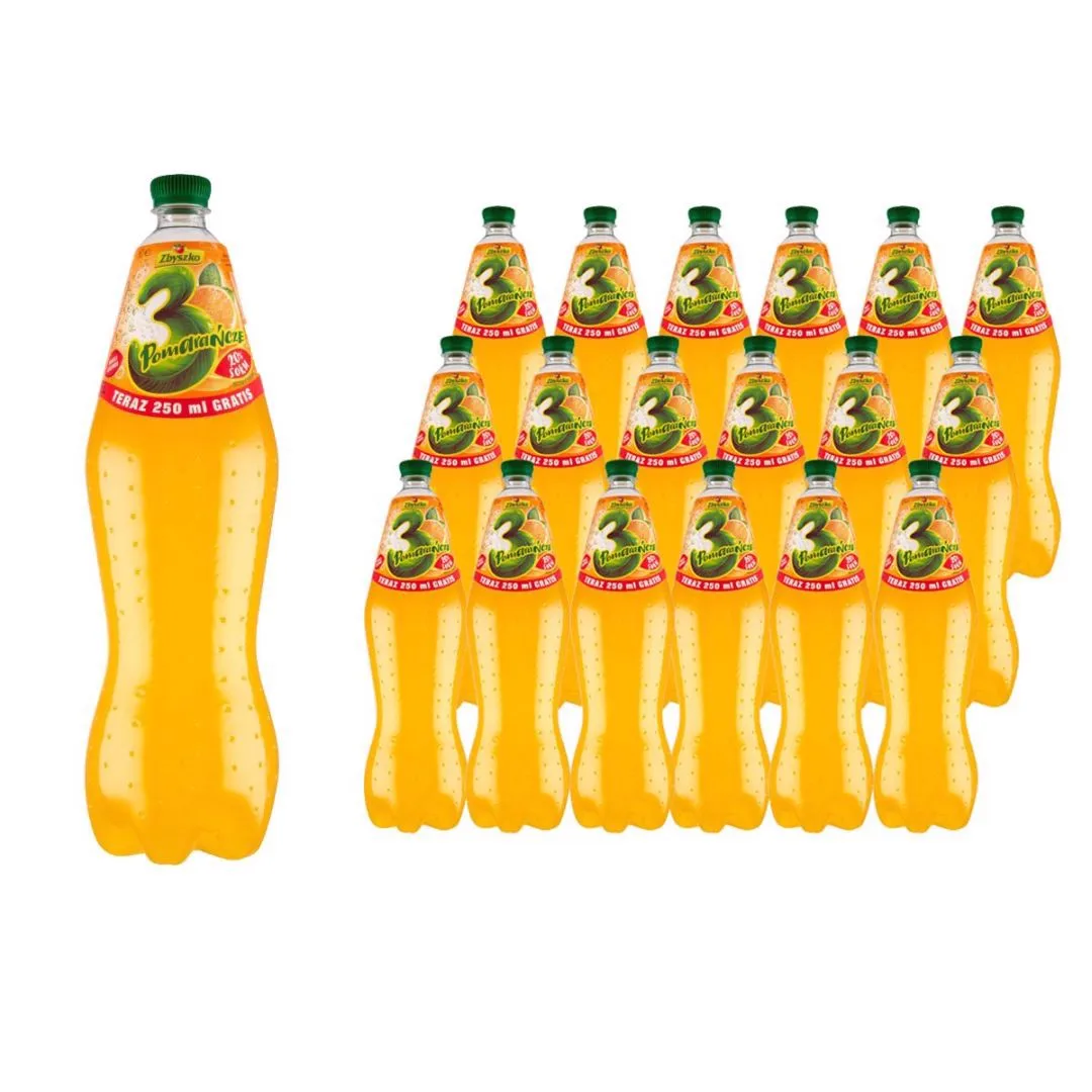 Zbyszko 3 Pomarańcze Napój gazowany 1,75 l x 12 sztuk