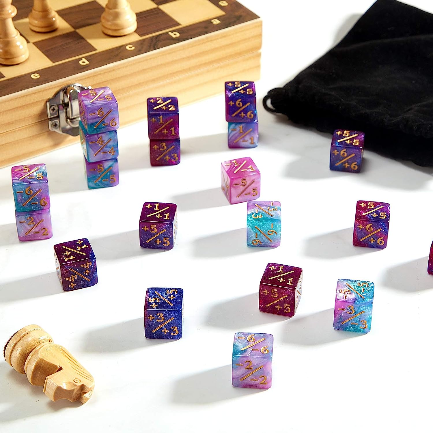 10Pcs D6 Dice 6 Side Counters +1/-1 Square Digital 16mm Cube for Kids Funny Table Board Gaming Math Teaching Arithmetic Toys