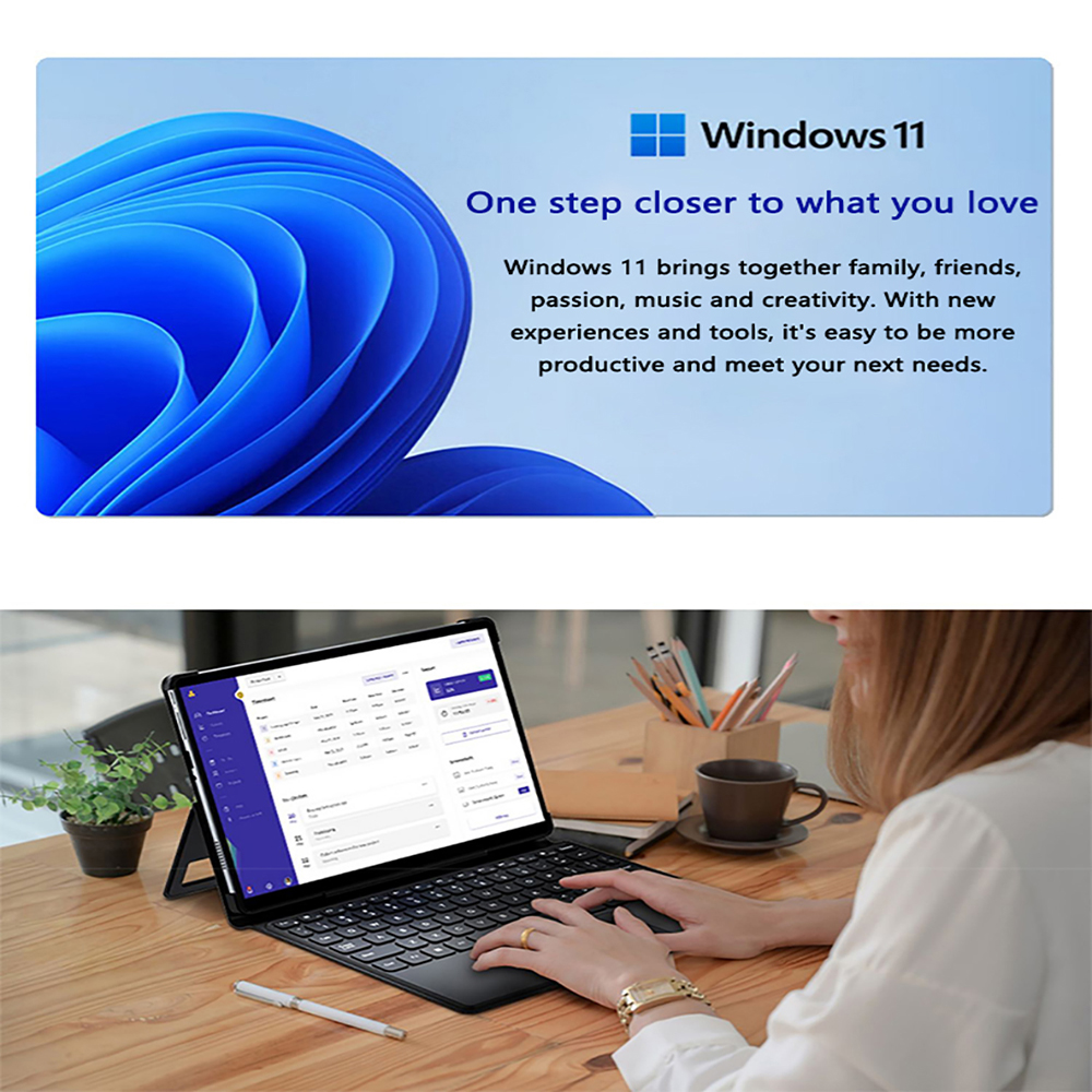 แท็บเล็ต 11 นิ้ว Intel Celeron N5095 2 In 1 16GB RAM 2TB SSD DDR4 Win11 2160*1440 หน้าจอกล้อง HD 4 แกน 2.9 GHz Notebook PC