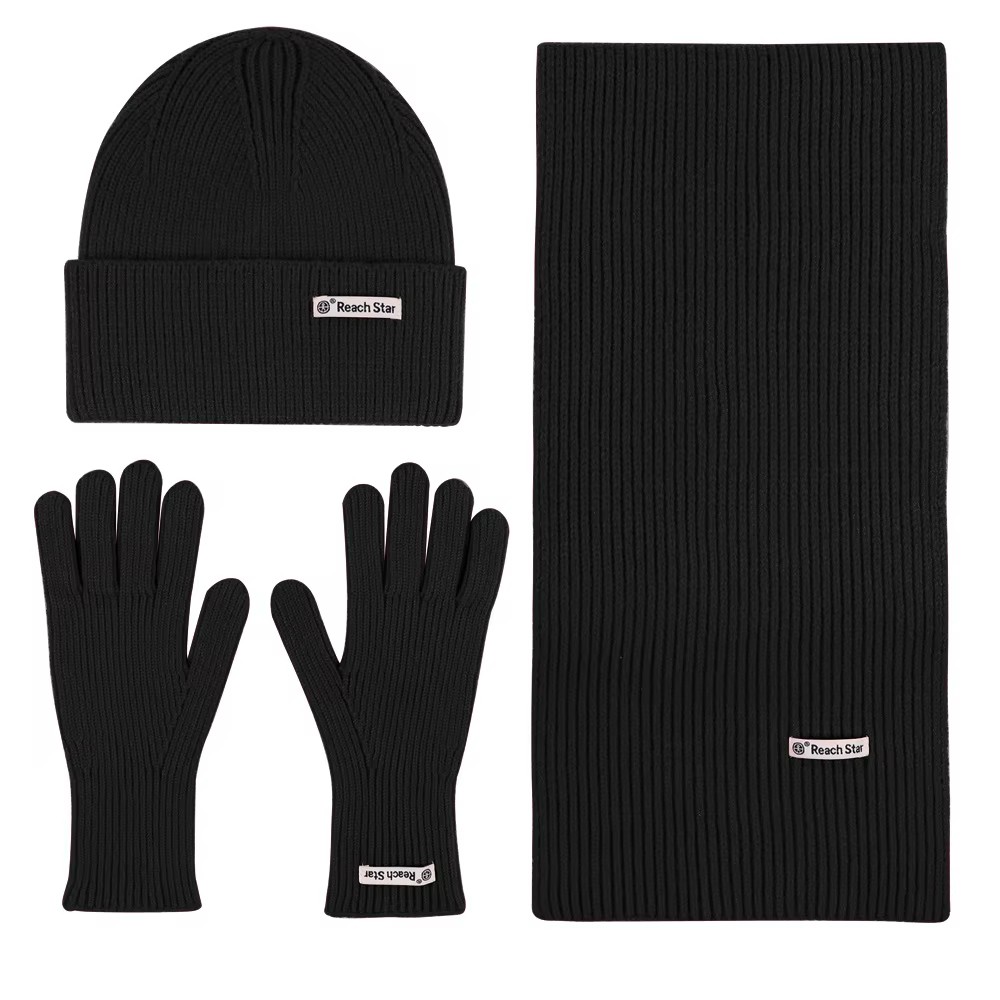 Winter Knit Set - Scarf, Hat & Gloves, Thickened Yarn for Men & Women, Soft Cold Weather Accessories