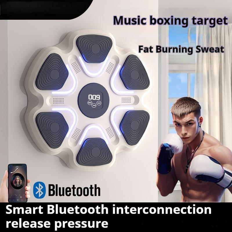 インテリジェント Bluetooth ミュージック ボクシング ウォール ターゲット フィットネス エクササイズ トレーニング機器、子供と大人のボクシング マシン