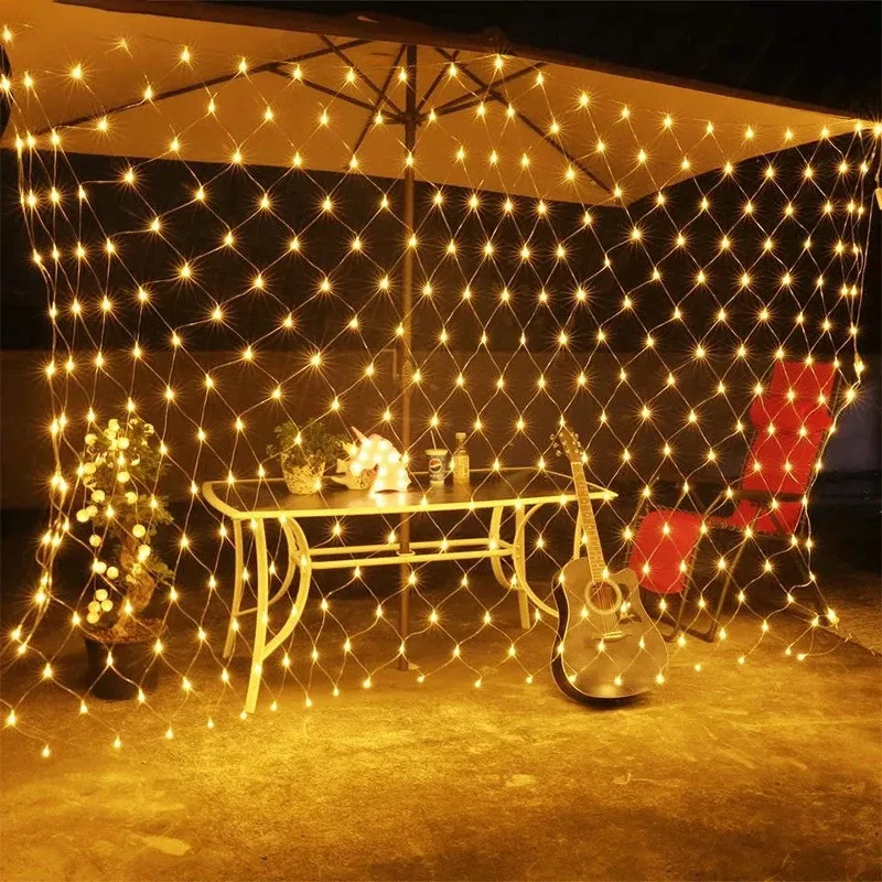 4 m x 6 m 2 m x 3 m 2 m X 2 m คริสต์มาส Garlands LED String คริสต์มาสไฟสุทธิ Fairy Xmas Party งานแต่งงานตกแต่งผ้าม่านแสง