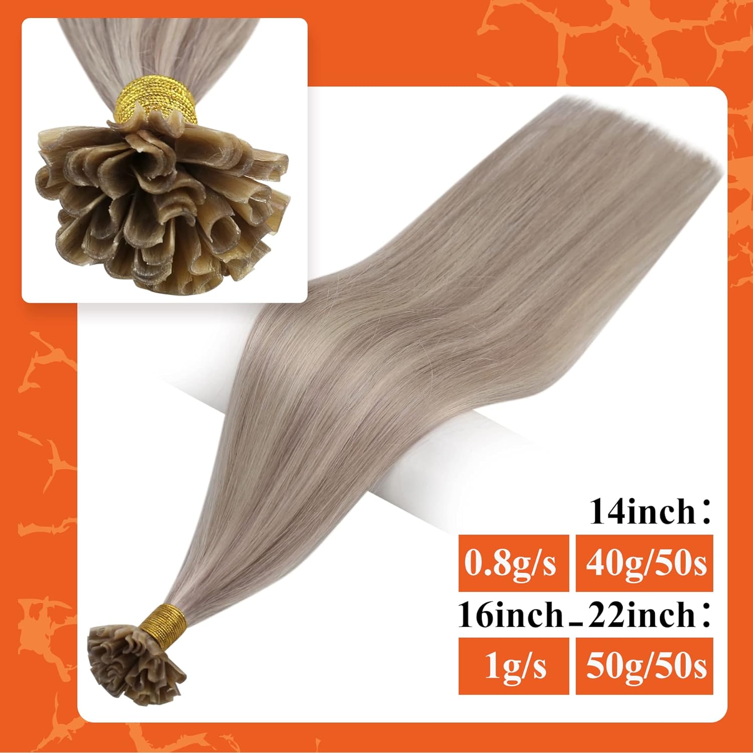 Extensiones de cabello con punta en U, brillo completo, Color Balayage de fusión, 40-50g, cuentas de pegamento de queratina, extensiones de cabello humano Remy preadheridas