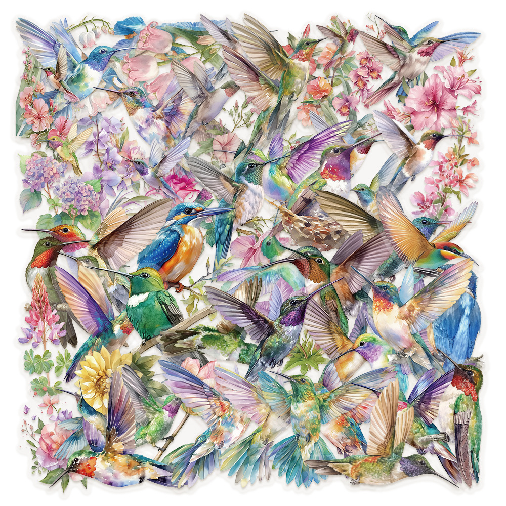 50 pçs beija-flor adesivos telefone criativo comunidade skate diy moda dormitório quarto nostálgico adesivo à prova dwaterproof água