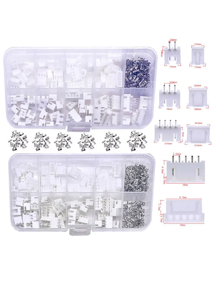 230/250 Pcs XH2.54 2p 3p 4p 5pin 2.54mm Pitch Terminal ชายและหญิงชุดที่อยู่อาศัย Pin Connector Terminal Connector Kit สําหรับสายไฟ