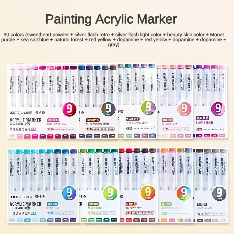 9/144 farben Acryl Farbe Kunst Marker Stift DIY Malerei Zeichnung für Karte Keramik Stein Becher Glas Stoff Kleidung Kunst liefert