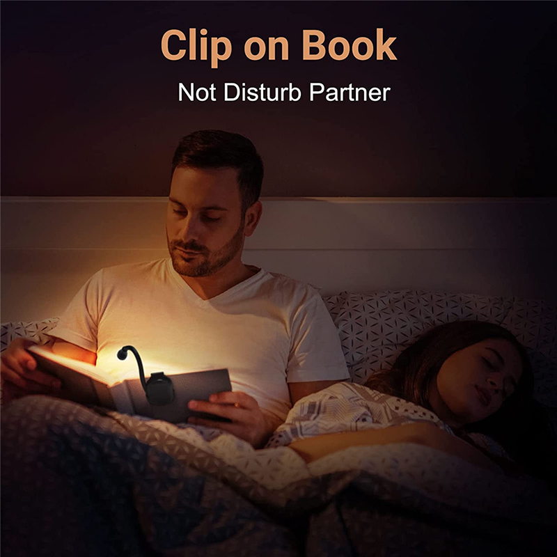 1-2 uds luces LED portátiles para libros USB recargable protección ocular luz nocturna Mini 360 ° Lámpara de lectura de escritorio con clip para dormitorio de viaje