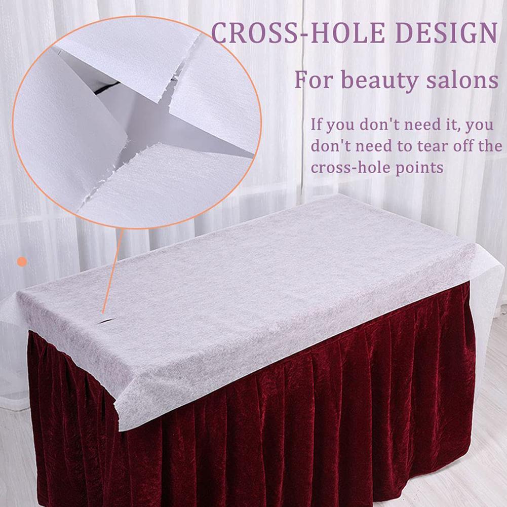 Colchão de massagem descartável Spa, lençóis de salão, encosto de cabeça não tecido, rolo de papel, tampa de mesa, tatuagem, 50pcs