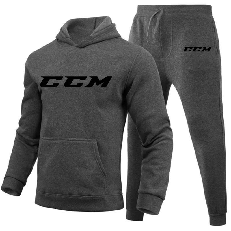 Chándal CCM para hombre, conjuntos informales de 2 piezas, sudadera con capucha + pantalones de chándal, ropa deportiva con estampado CCM, ropa deportiva para hombre, traje deportivo para correr