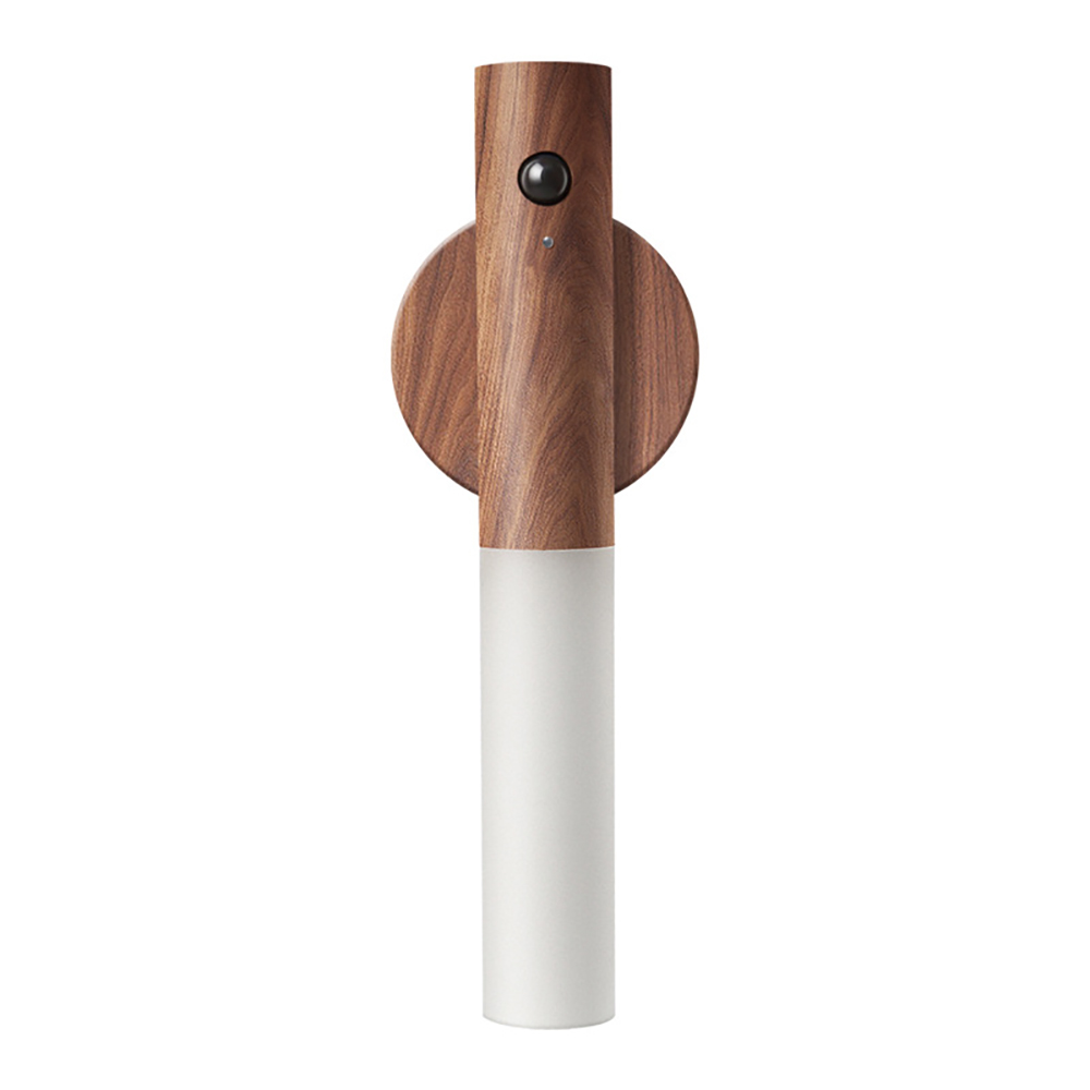 Creativo intelligente automatico PIR sensore di movimento LED ricaricabile luce notturna magnetica lampada da parete in legno lampada da cucina per armadio