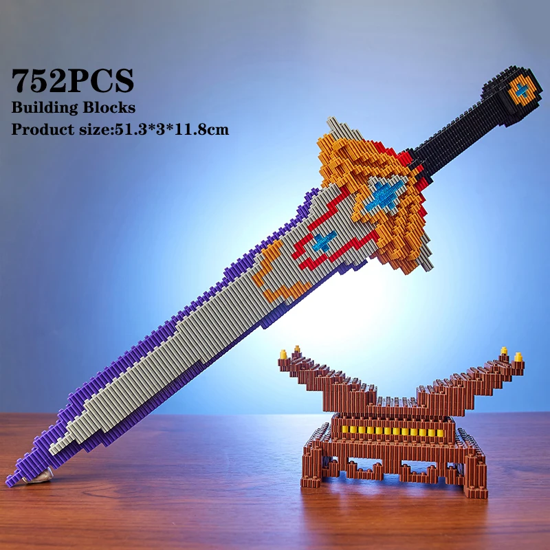 ดาบ Building Block ของเล่นคอสเพลย์จําลองดาบประกอบของเล่นนินจามีดอาวุธอิฐของเล่นของขวัญสร้างสรรค์สําหรับเด็ก