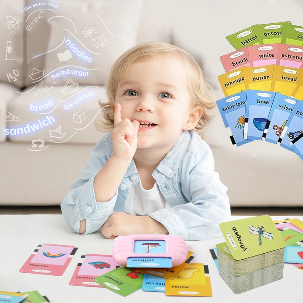 Early Education Flash Card Machine Learning Talking Language English Electronic Audio Book Toy Children Birthday Gift