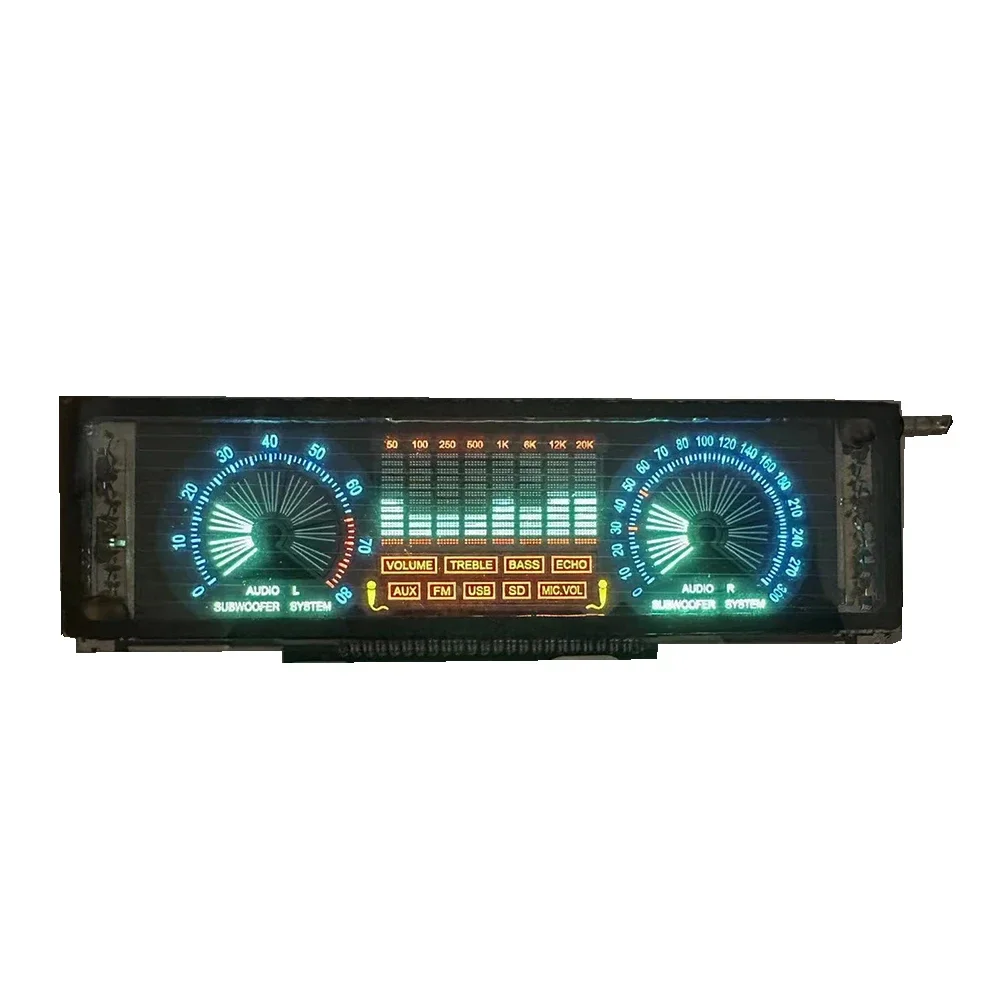 VFD Fluorescent Screen,Voice Controlled， Adjustable Sensitivity, Power Amplifier Speaker, Car Display Spectrum, DIY Decoration