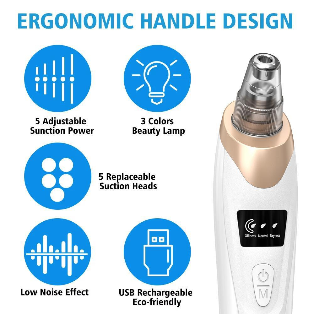 In Stock Fast Drop Shipping 3 Suction Mode Face Cleansing Beauty Machine Dead Skin Remover Face Vacuum Blackhead Removal Skin