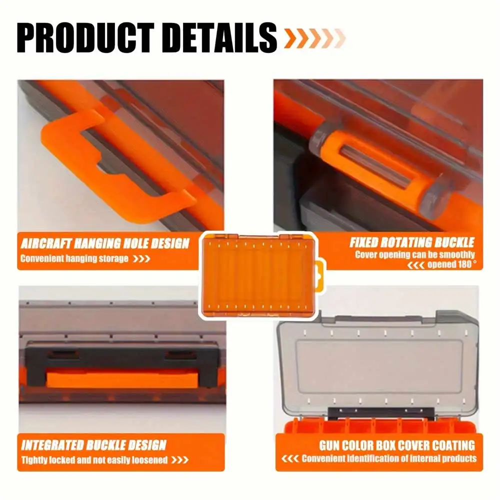 CAZULO Convenient and durable double-sided U-shaped storage fishing gear box - suitable for storing and placing bait and hooks