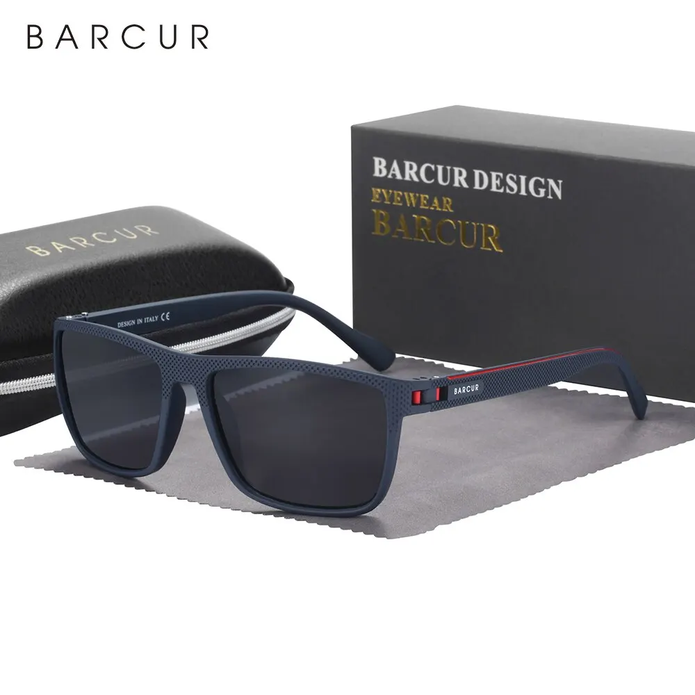 Gafas de sol BARCUR Design TR90 para hombre, gafas de sol deportivas ligeras polarizadas, accesorios para gafas para mujer, gafas con protección UVAB