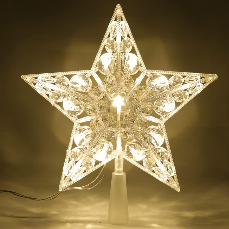15cm Christmas Tree Decoration Stars Warm White Lights Home Room Decor LED Shining Lamp Xmas Festival TopStar Navidad 1.07in
