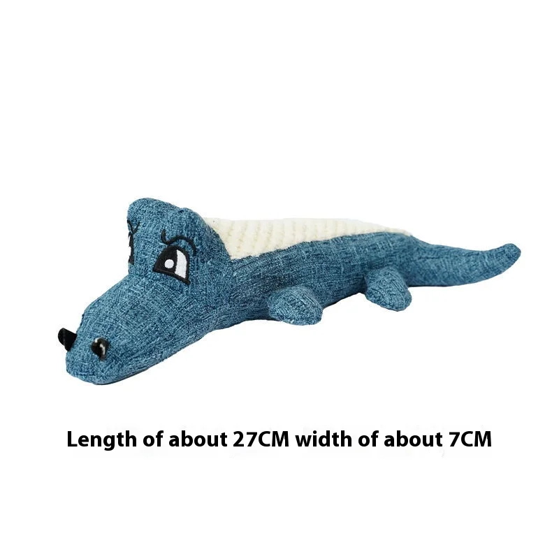 Pet plush toy, tri color crocodile, corn grid cat, dog, bite resistant, vocalizable, grinding teeth to relieve boredom
