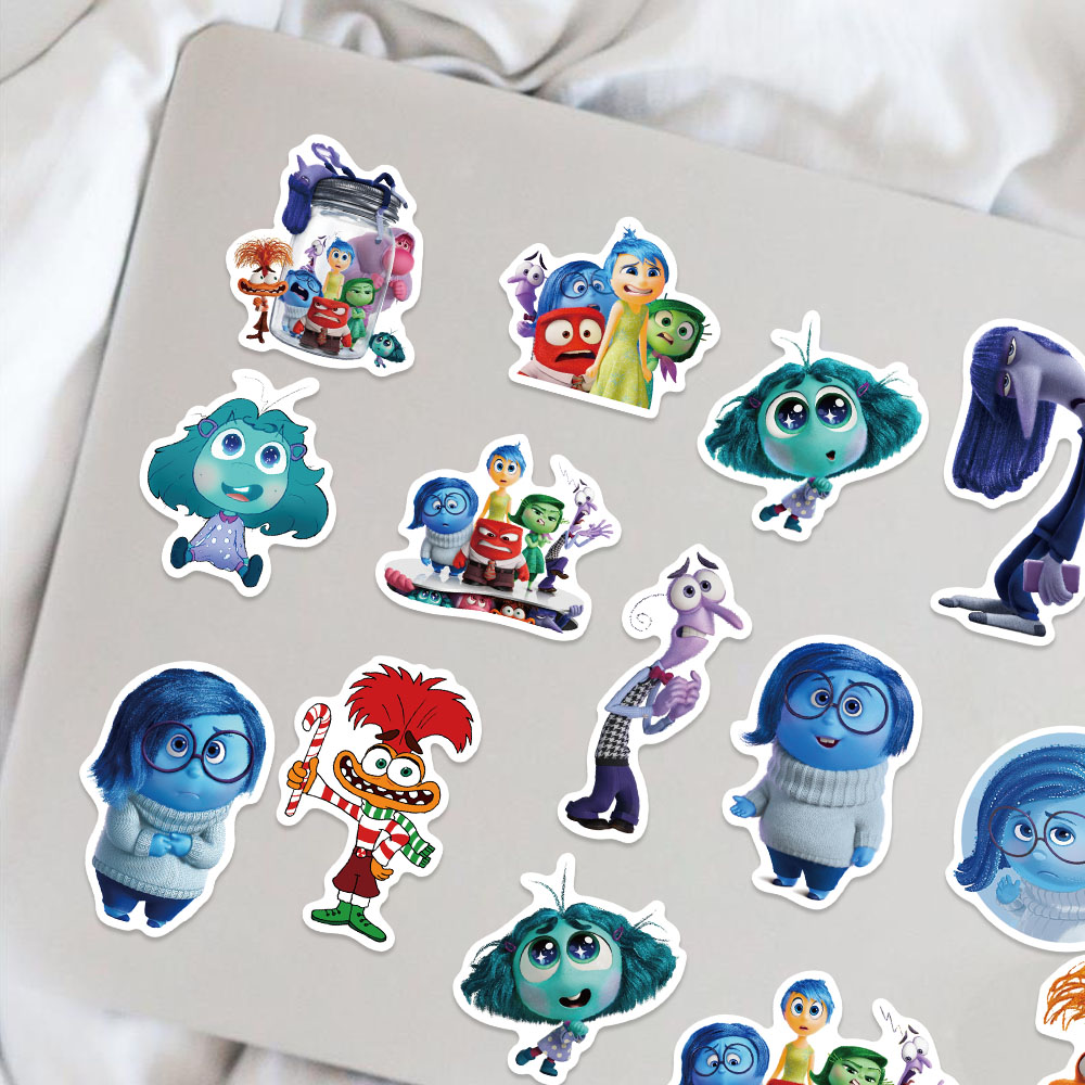50 Uds. De pegatinas de película de Disney Inside Out, decoración de grafiti de dibujos animados, monopatín, portátil, Notebook, equipaje, calcomanía impermeable, juguete