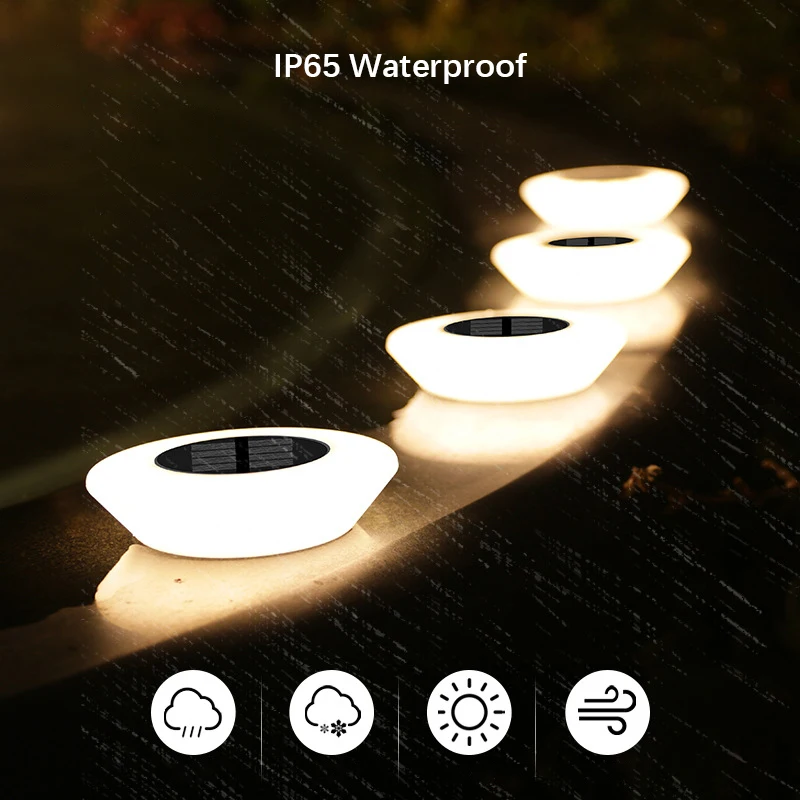 1/4Pack 태양 지상 조명, 14LED 방수 야외 조경 조명, LED 잔디 램프, 정원 통로 마당 갑판 캠핑 장식