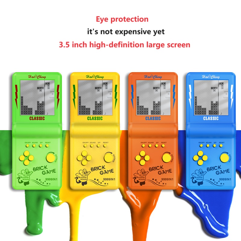 Máquina de jogo portátil jogo de tijolo crianças console de jogo jogadores de jogo portátil jogo eletrônico crianças prazer jogador clássico