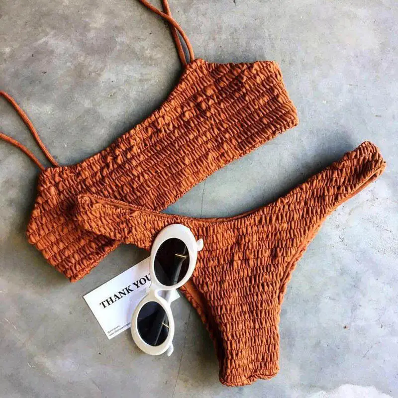ขายใหม่ร้อนเซ็กซี่ผู้หญิง Push-Up เบาะ Bra ชุดบิกินี่จีบชุดว่ายน้ําชุดว่ายน้ําว่ายน้ําชายหาดชุดว่ายน้ําชุดบิกินี่