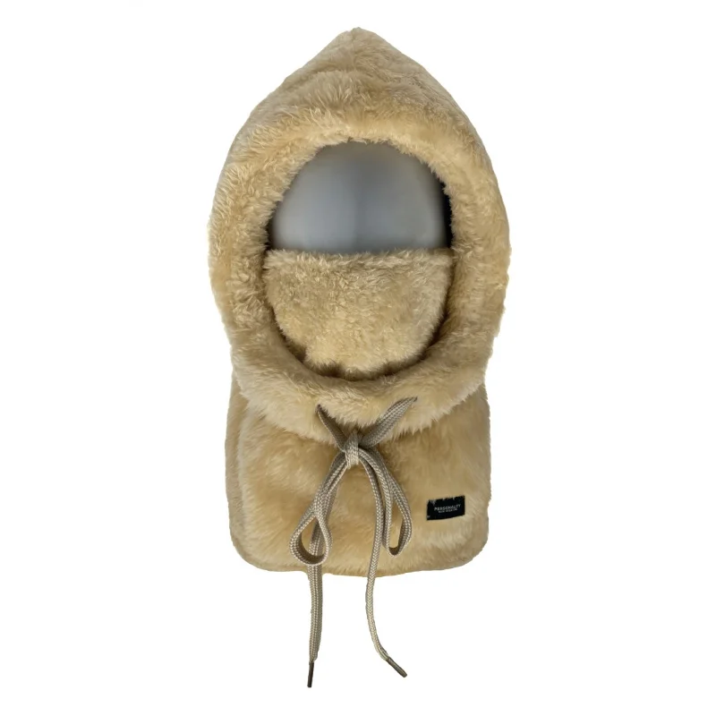 Máscara para el cuello, gorro de una pieza, gorro de terciopelo grueso para invierno, protección para los oídos, gorro de algodón a prueba de viento, para montar en bicicleta para mantener los sombreros calientes