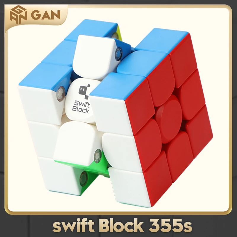 [Gan Swift Block 3x3 kostka magnetyczna] 355S bez naklejek profesjonalna kostka prędkości zabawka dla dzieci