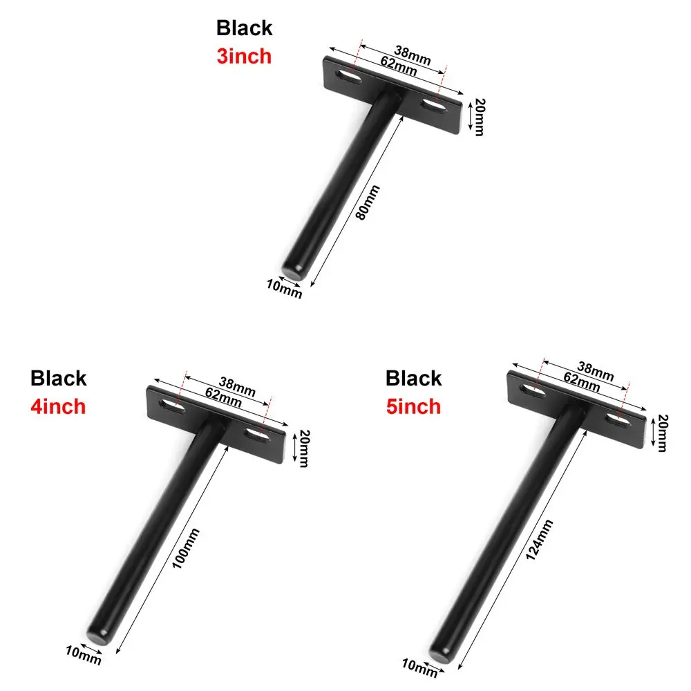 T Shape Metal Shelf Brackets Concealed Brackets Floating Hidden Wall Shelf Supports Screw Mounting Plate High Quality