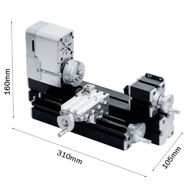 ZHRUI All-metal Mini Miniature Lathe 36W 20000rpm Didactical Mini metal Lathe Machine Tool for Hobbyist Woodworking Craft