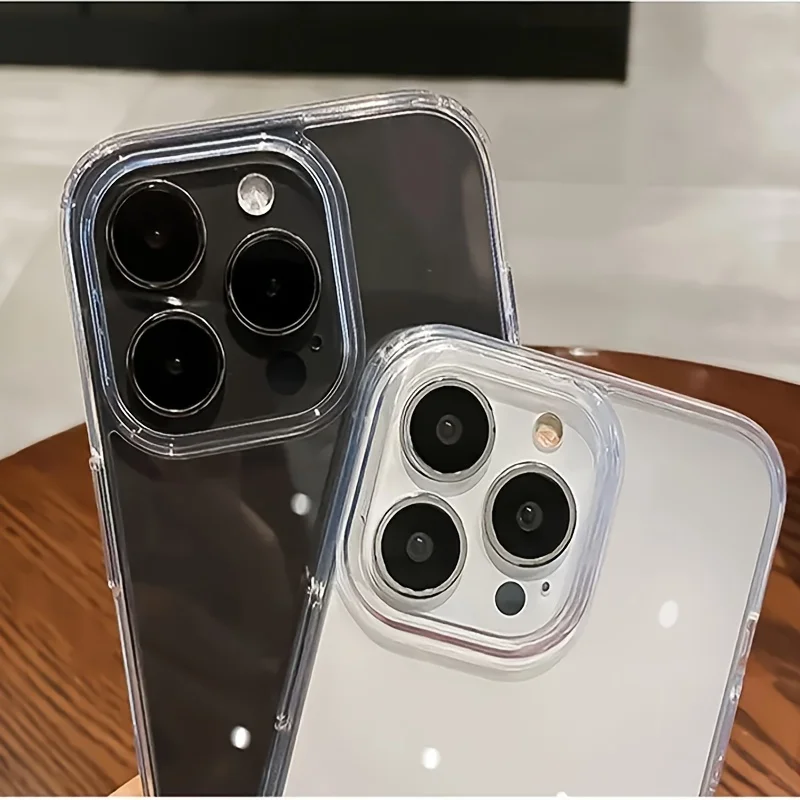Funda de teléfono acrílica transparente ultrafina para iPhone 16 15 14 Plus 13 12 11 Pro Max, funda trasera transparente a prueba de golpes