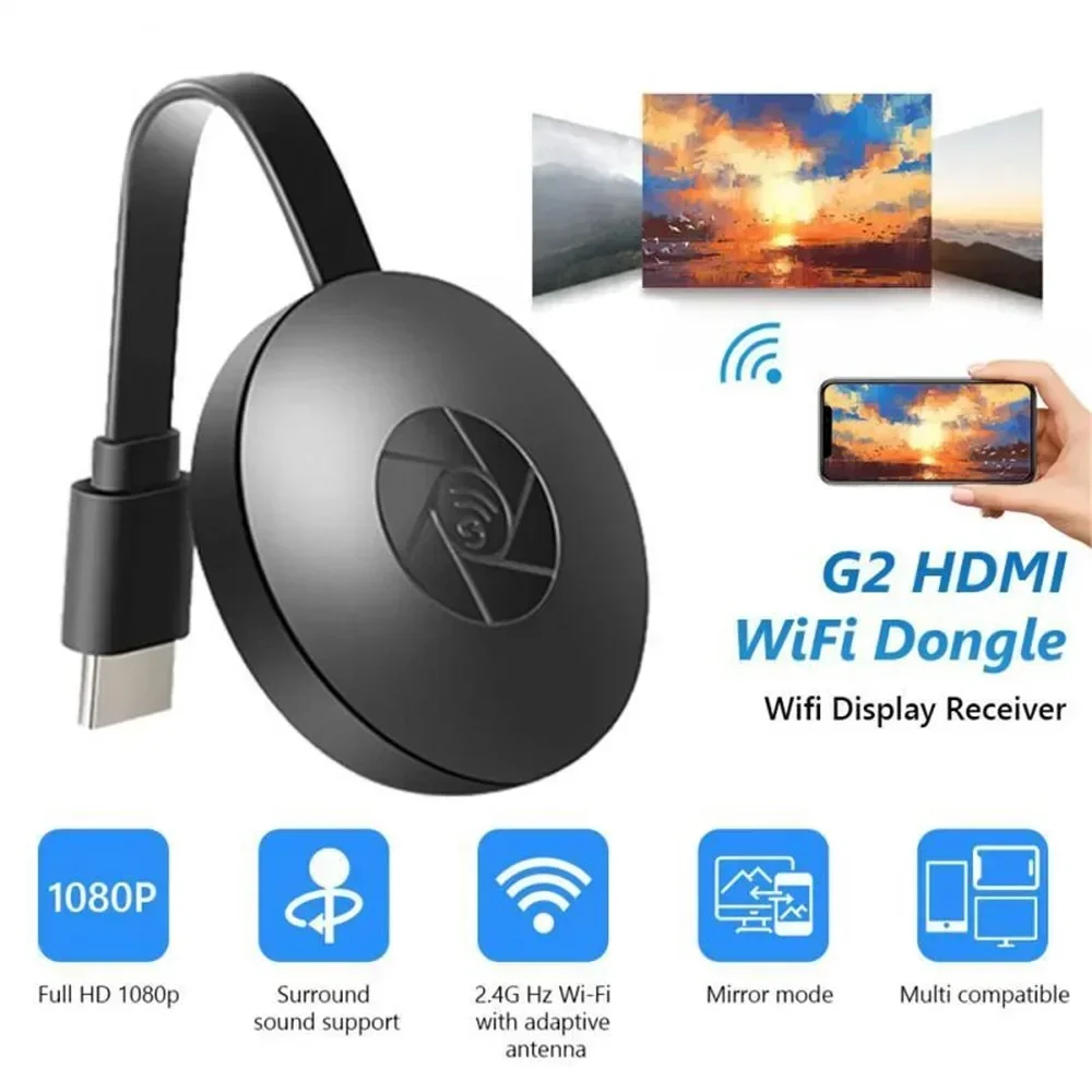 1080P G2 para MiraScreen Display Anycast Wifi HDMI Dongle Miracast portátil Compatible con TV Android Ios pantalla de espejo