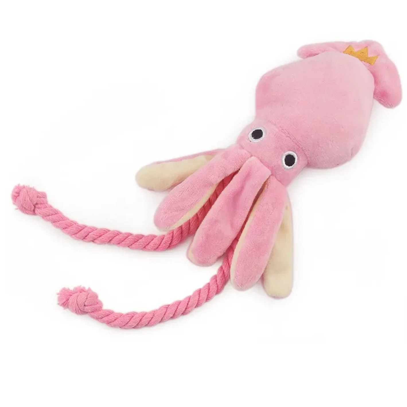 Inktvis Puppy Hond Kauwen Voor Mooie Roze Tanden Reinigen Huisdier Speelgoed Octopus Knuffels Levert BB Kleine Schattige Touw Speelgoed Hond Piepen