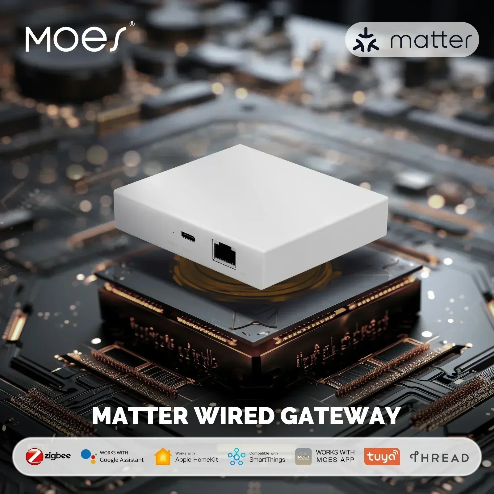 Moes Tuya Zigbee Materie Thread Gateway Smart Home Bridge Matter Hub Ondersteuning Voice Control Siri Homekit Smartthings Google Alexa