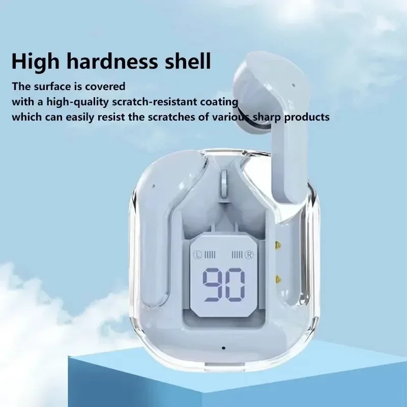 Originele T2 draadloze Bluetooth-oortelefoon Transparante HIFI-hoofdtelefoon LED Power Digitaal display Stereogeluidsoortelefoon voor Xiaomi