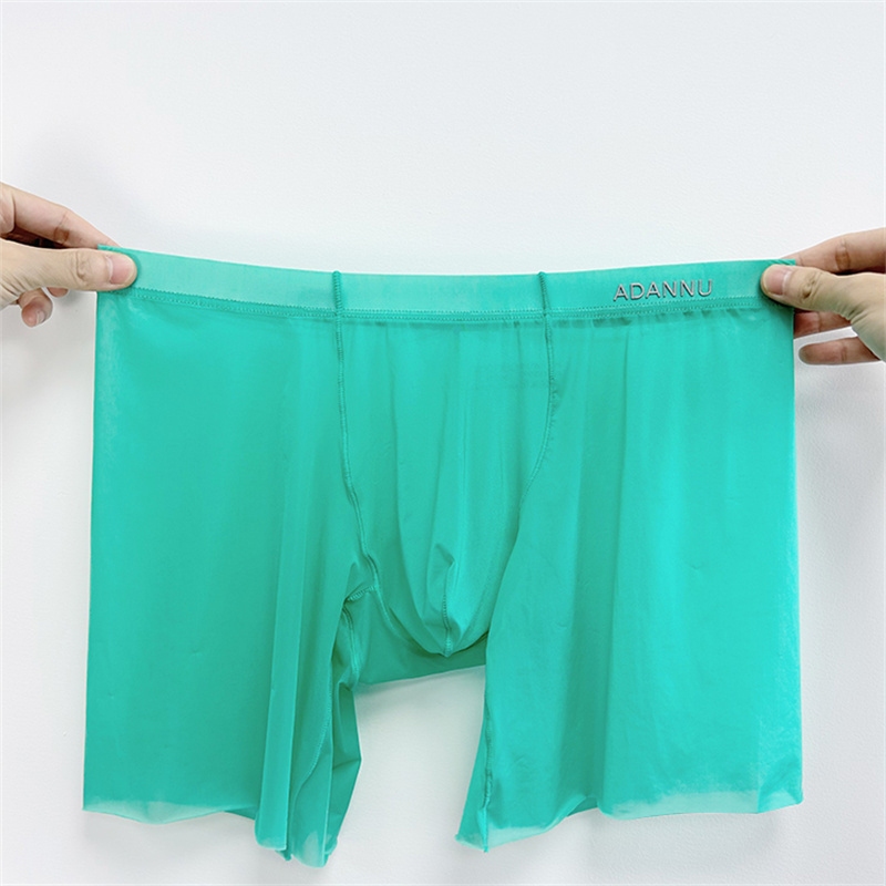 1/3PCS ADANNU Eis Seide Transparent Boxer Für Männer Durchsichtig Männliche Unterhose Nahtlose Unterwäsche Ultra-dünne Boxer shorts