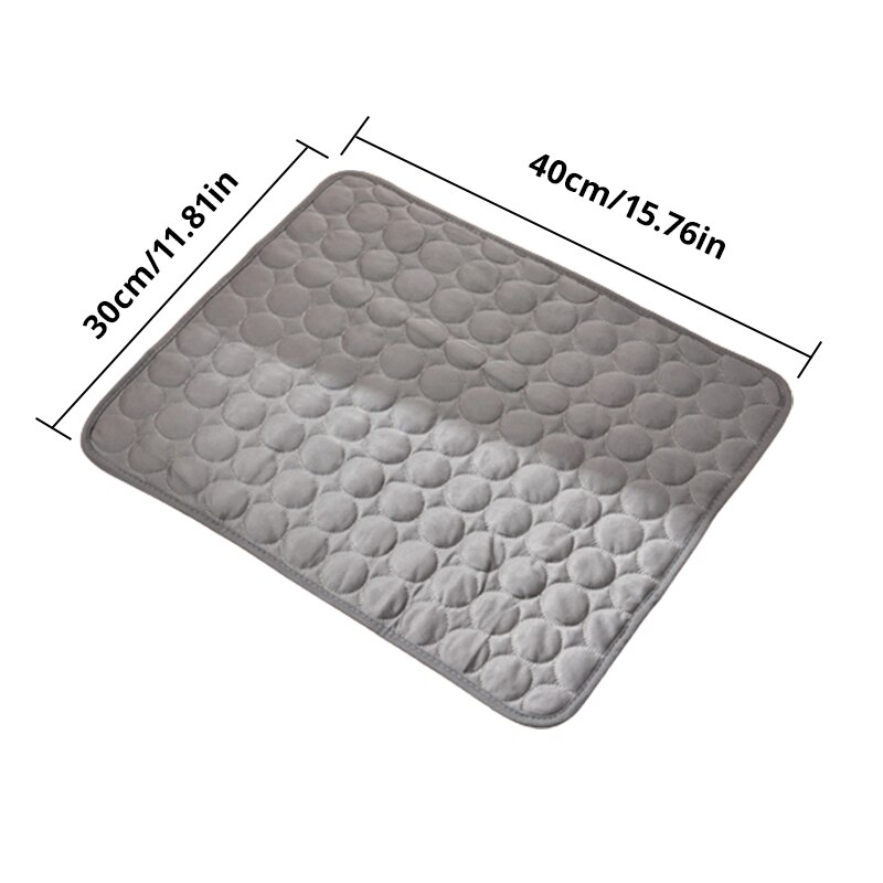 1szt Puppy Grey Ice Silk Cooling Pad Summer Cool Breathable Cooling Washable Reusable Bite Resistance Small Pet Cat Sleeping Pad