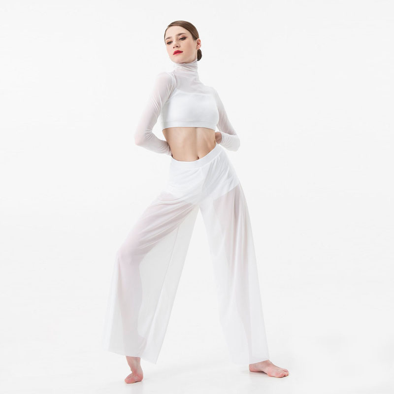 Costume de danse pour femmes, élégant, classique, moderne, contemporain, pratique de la danse lyrique, hauts et pantalons en maille, vêtements de spectacle de Ballet