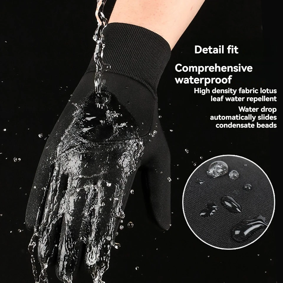 LOOGDEEL guantes de ciclismo motociclista Otoño Invierno cálido Camping para hombres mujeres esquí bicicleta terciopelo pantalla táctil impermeable
