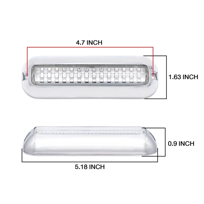 Luz subacuática para yate, 2 uds., 5 pulgadas, 42 luces LED de navegación para camión, barco, luz de ancla de popa, luz de señal de navegación para barco marino