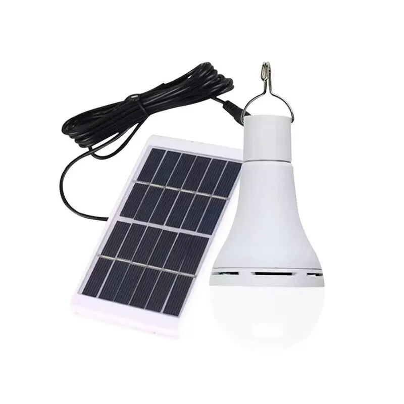 Luz Solar de 7W, resistente al agua, con carga USB, lámpara colgante de emergencia alimentada por luz Solar, bombilla Solar para interior y exterior, paneles solares