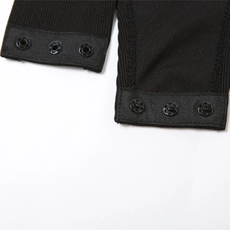 Damen-Bodysuit mit unregelmäßigem, durchsichtigem Mesh-Patchwork, langärmelig, schmale Passform, Schwarz