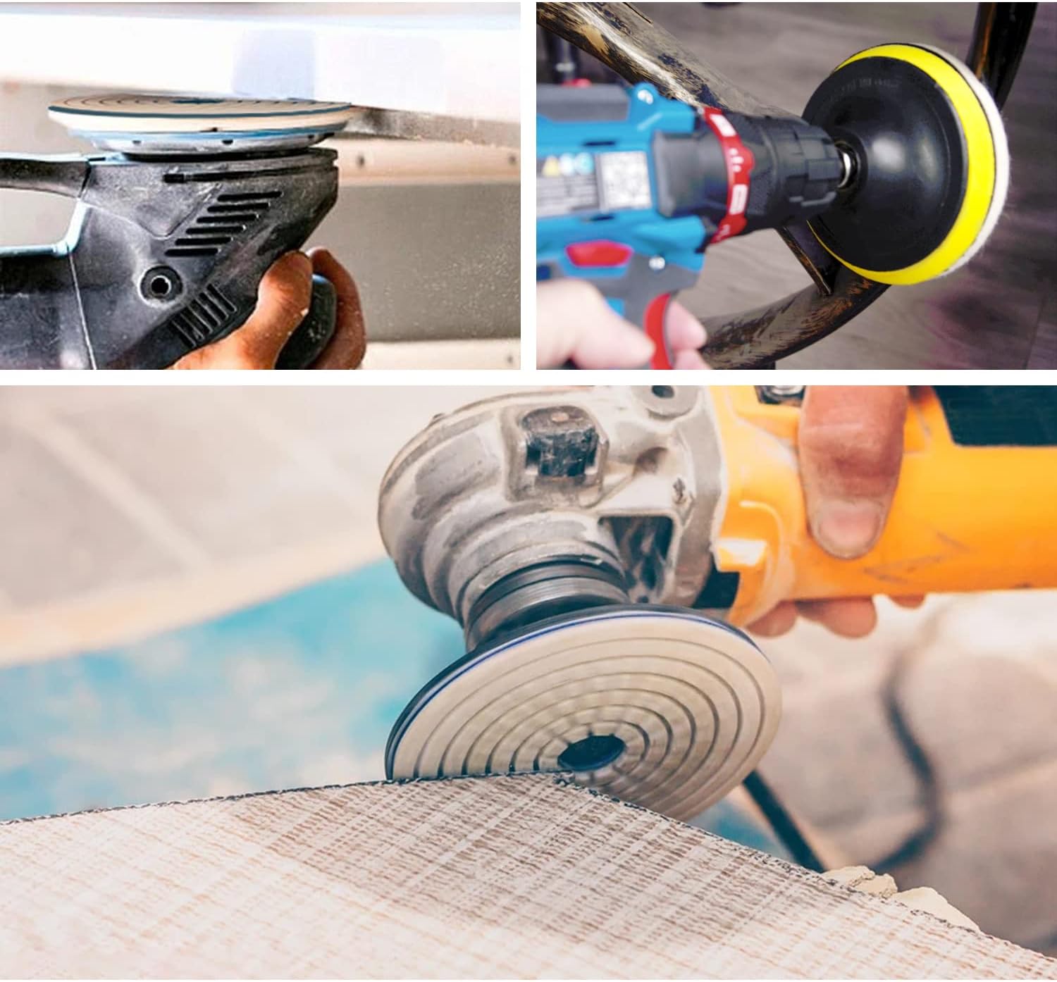 Kit de almofadas de polimento de diamante, 8 peças, 5 polegadas, 125mm, molhado/seco para pedra de granito, concreto, mármore, uso de discos de moagem, conjunto m14