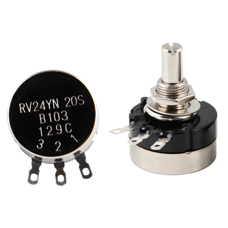 RV24YN20S 1 Juego (3 uds) potenciómetro de película de carbono 1K 2K 5K 10K 20K 50K 100K 1M Ohm cono giratorio único con perilla A03 con Dial