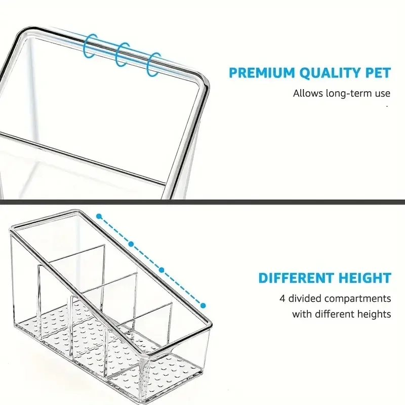 Romote Control Holder with 4 Compartments Clear Romote Holder Home Decor Kitchen Acccessories Make Up Orangizer Dropshipping