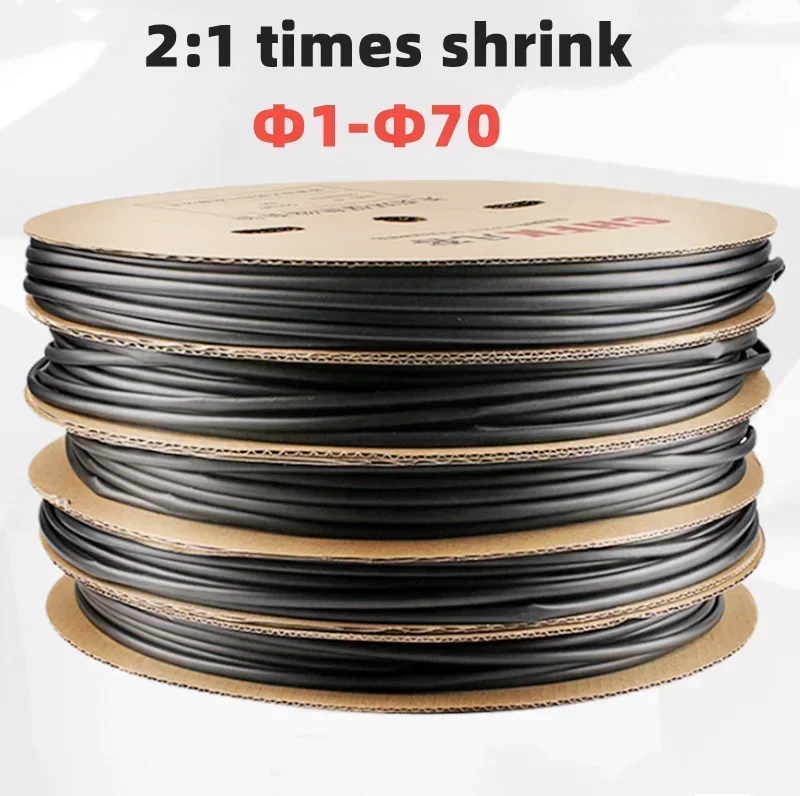2:1 Đen 1 2 3 5 6 8 10 12 14 16 Đường Kính 18Mm Nhiệt Heatshrink Ống Ống sleeving Quấn Dây Bán DIY Kết Nối Sửa Chữa