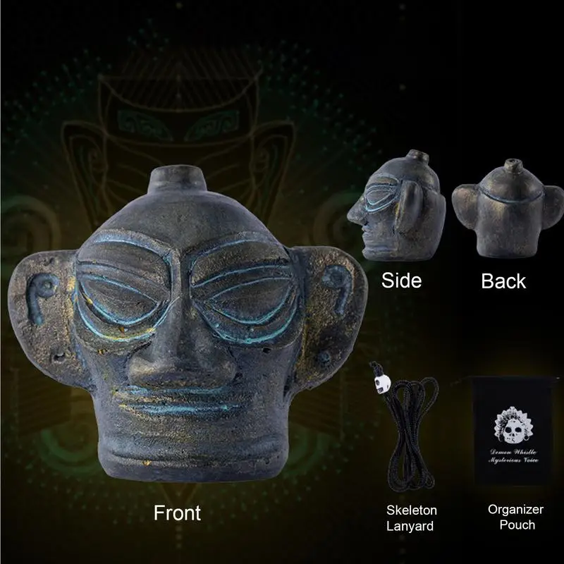 Aztech Death Whistle Vintage Screaming Whistle Retro Prank Props Weird Sound Multi-Functional Toy Haunted House Layout For