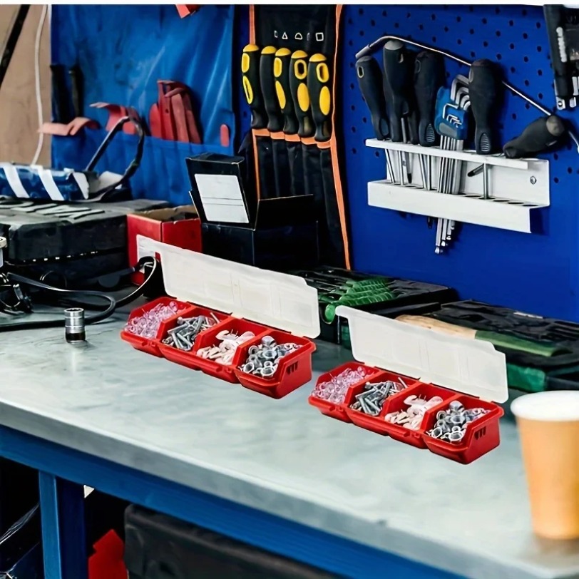 1pc/2 pces caixa organizadora multi-compartimento para parafusos & peças pequenas-ferragens de plástico duráveis e caso de armazenamento de jóias